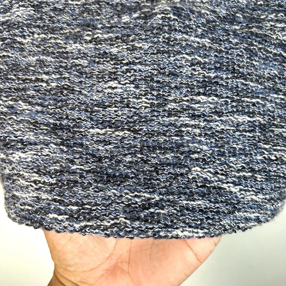 Vince Women's Textured Marled Tweed Draped Jacket L Blue Open Cascade EUC! - Picture 7 of 9